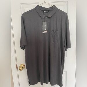Travis Mathew Men’s 3XL Black Heather Oceanside Pocket Polo